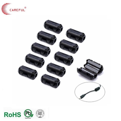 EMI کلیپ کلیپ بر روی کابل USB هسته فیریت سیاه پلاستیکی 5 میلی متر کلیپ بر روی هسته حلقه فیریت
